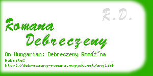 romana debreczeny business card